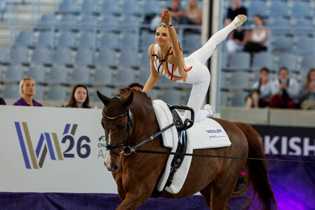 AACHEN FEI World Championships 2026, AACHEN FEI World Championships 2026 MEYER Kathrin GER, Captain Claus OLD FEI Vaulting World Championship Individual Female Aachen, Soers Equestrian Stadium, August 13, 2026