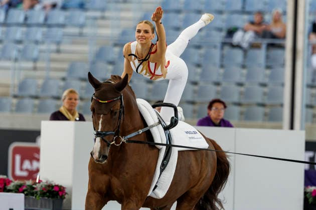 AACHEN FEI World Championships 2026, AACHEN FEI World Championships 2026 MEYER Kathrin GER, Captain Claus OLD FEI Vaulting World Championship Individual Female Aachen, Soers Equestrian Stadium, August 13, 2026