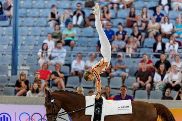 AACHEN FEI World Championships 2026, AACHEN FEI World Championships 2026 MEYER Kathrin GER, Captain Claus OLD FEI Vaulting World Championship Individual Female Aachen, Soers Equestrian Stadium, August 13, 2026