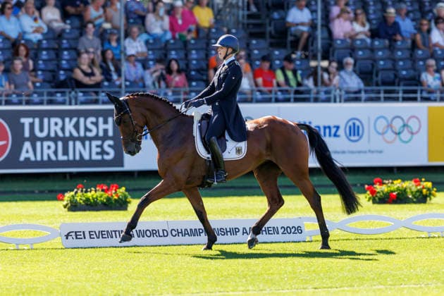 AACHEN FEI World Championships 2026, AACHEN FEI World Championships 2026 LUEBBEKE Libussa GER, Caramia FRH FEI Eventing World Championship Dressage Part 1 Team and Individual Aachen, Reitstadion Soers, August 13, 2026