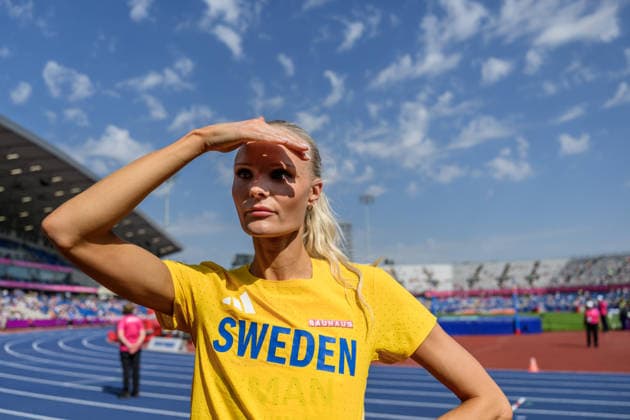 August 13, 2026: Louise Ekman of Sweden competes in the women’s high jump qualifying round on Day 4 of the 2026 European Athletics Championships on August 13, 2026 in Birmingham. Photo by Mathias Bergeld, BILDBYRAN, code MB MT1068. track and field athletics friidrett friidrotts em em friidretts em 2026 European Athletics Championships 4 bbeng high jump high jump women Sweden sSweden  Copyright: MATHIASxBERGELD BB260813MB005