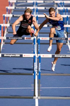 2026 European Athletics Outdoor Championships, Day 4, Birmingham, England, August 13, 2026: Sander Aae Skotheim in the men’s 110-meter hurdles event during the 2026 European Athletics Championships at Alexander Stadium in Birmingham on Thursday. Photo: Beate Oma Dahle, NTB, Birmingham, England. EDITORIAL USE ONLY. RESTRICTED USE FOR BETTING COMPANIES.  Copyright: xBeatexOmaxDahlex xNTBx