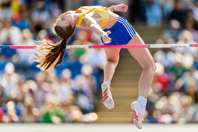 August 13, 2026: Ellen Ekholm of Sweden competes in the women’s high jump qualifying round on Day 4 of the 2026 European Athletics Championships in Birmingham. 2026 in Birmingham. Photo by Mathias Bergeld, BILDBYRAN, code MB MT1068. track and field athletics friidrett friidrotts em em friidretts em 2026 European Athletics Championships 4 BBENG Sweden sverige women damer women high jump hoydehopp high jump height höjjump  Copyright: MATHIASxBERGELD BB260813MB006