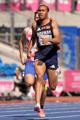 2026 European Outdoor Athletics Championships, Day 4, Birmingham, England 20260813 Kenny Emi Tijani Ajayi in the men’s 200-meter preliminary round at the 2026 European Athletics Championships at Alexander Stadium in Birmingham on Thursday. Photo: Beate Oma Dahle, NTB, Birmingham, England. EDITORIAL USE ONLY. RESTRICTED USE FOR BETTING COMPANIES  Copyright: xBeatexOmaxDahlex xNTBx