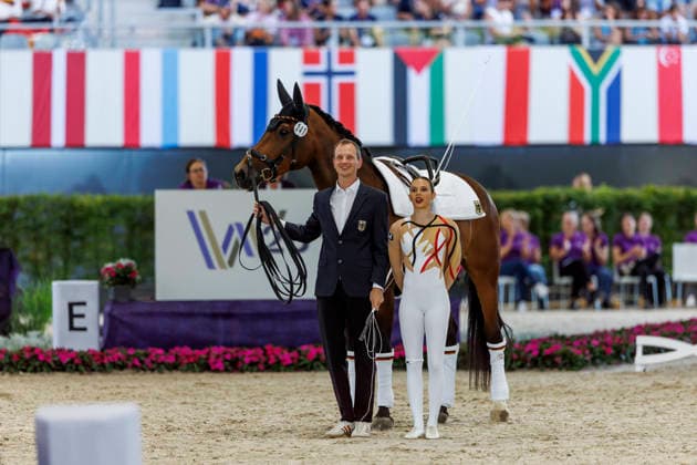 AACHEN FEI World Championships 2026, AACHEN FEI World Championships 2026 LAYHER Alica GER, FBW Candy, ZEMBROT Daniel GER Lunge FEI Vaulting World Championship Individual Female Aachen, Soers Equestrian Stadium, August 13, 2026