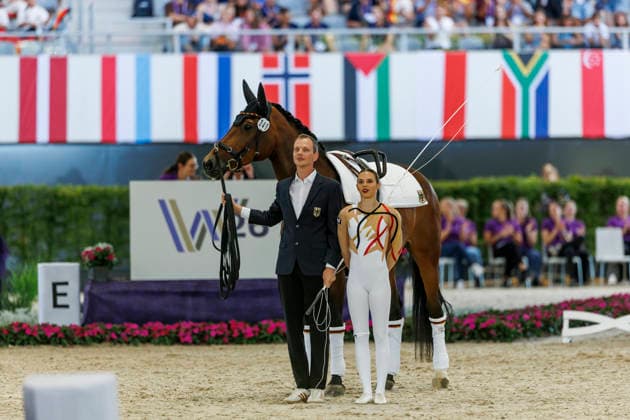 AACHEN FEI World Championships 2026, AACHEN FEI World Championships 2026 LAYHER Alica GER, FBW Candy, ZEMBROT Daniel GER Lunge FEI Vaulting World Championship Individual Female Aachen, Soers Equestrian Stadium, August 13, 2026