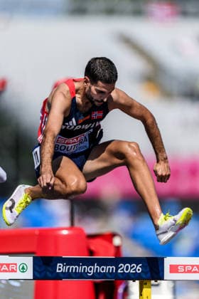 August 13, 2026: Jacob Boutera of Norway competes in the men’s 3,000-meter steeplechase qualifying round during Day 4 of the 2026 European Athletics Championships on August 13, 2026 in Birmingham. Photo by Mathias Bergeld, BILDBYRAN, code MB MT1068. track and field, athletics, friidrett, friidrotts EM, 2026 European Athletics Championships, 4, BBENG, Norway Copyright: MATHIASxBERGELD BB260813MB032