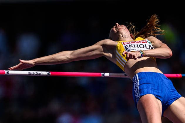 August 13, 2026: Ellen Ekholm of Sweden competes in the women’s high jump qualifying round on Day 4 of the 2026 European Athletics Championships on August 13, 2026 in Birmingham. Photo by Mathias Bergeld, BILDBYRAN, code MB MT1068. track and field athletics friidrett friidrotts em em friidretts em 2026 European Athletics Championships 4 BBENG Sweden sverige high jump high jump height women’ser women  Copyright: MATHIASxBERGELD BB260813MB048