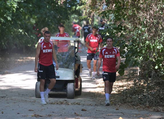 August 13, 2026, xophax, Soccer, Bundesliga 1, 1. FC Köln Training at the Geissbockheim: Said El Mala (1. FC Köln), on the left after the running drill; on the right, Alessio Castro Montes (both 1. FC Köln), Kitzbühel