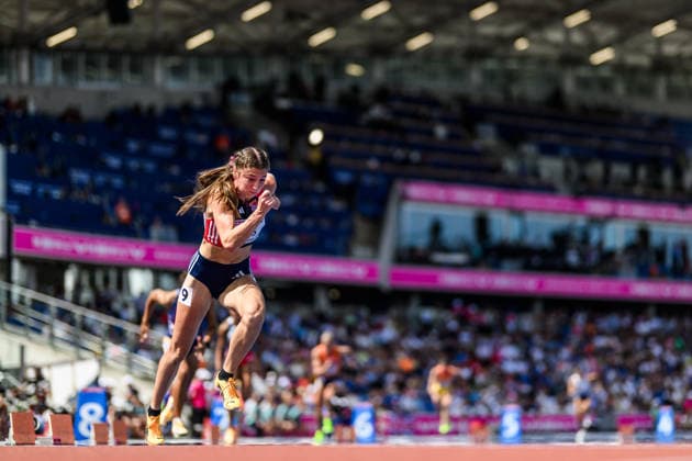 August 13, 2026: Josefine Tomine Eriksen Aks of Norway competes in the women’s 400-meter semifinal on Day 4 of the 2026 European Athletics Championships on August 13, 2026 in Birmingham. Photo by Mathias Bergeld, BILDBYRAN, code MB MT1068. track and field, athletics, friidrett, friidrotts EM, 2026 European Athletics Championships, 400 meters, Norway, women Copyright: MATHIASxBERGELD BB260813MB068