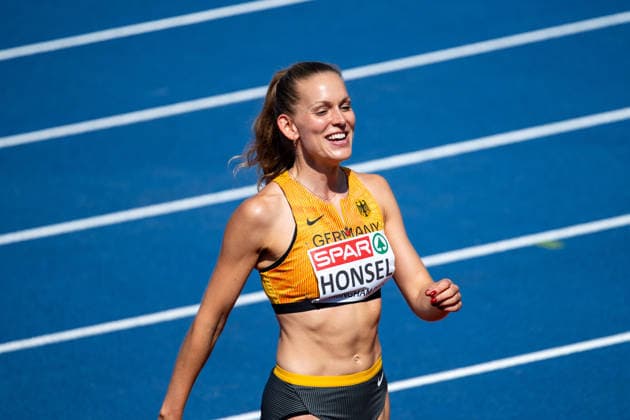 August 13, 2026, GBR, Track and Field, 2026 European Championships, Morning Session, Day 4, Birmingham; Christina Honsel of Germany smiles contentedly, Women s High Jump, Qualifying Round, Alexander Stadium, Birmingham, England, Great Britain Copyright: xNordphoto Memmlerx