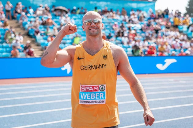 Julian Weber, USC Mainz, Men s Javelin Throw, GBR, Track and Field, Athletics, 2026 European Athletics Championships, 2026 European Track and Field Championships, Birmingham 2026, August 9, 2026, GBR, Track and Field, Athletics, 2026 European Athletics Championships, 2026 European Track and Field Championships, Birmingham 2026, August 9, 2026, Birmingham Copyright: xStefanxMayerx EP_SMR