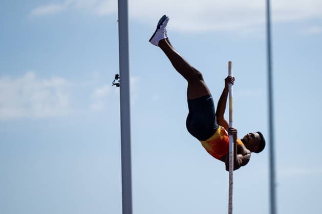August 13, 2026, GBR, Track and Field, 2026 European Championships, Morning Session, Day 4, Birmingham; Leo Neugebauer, Germany, Men s Decathlon, Pole Vault; Birmingham Alexander Stadium, England, Great Britain Copyright: xNordphoto Memmlerx