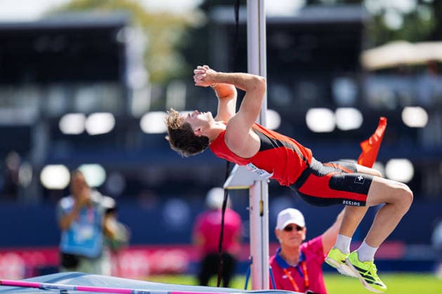 BIRMINGHAM, UNITED KINGDOM - AUGUST 13: Andrin Huber of Switzerland competes in the Men s Decathlon Pole Vault during the European Athletics Championships at Alexander Stadium on August 13, 2026 in Birmingham, United Kingdom. England United Kingdom Copyright: xBEAUTIFULxSPORTS TobiasxLacknerx