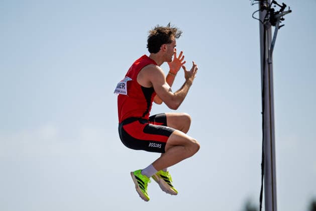 BIRMINGHAM, UNITED KINGDOM - AUGUST 13: Andrin Huber of Switzerland competes in the Men s Decathlon Pole Vault during the European Athletics Championships at Alexander Stadium on August 13, 2026 in Birmingham, United Kingdom. England United Kingdom Copyright: xBEAUTIFULxSPORTS TobiasxLacknerx