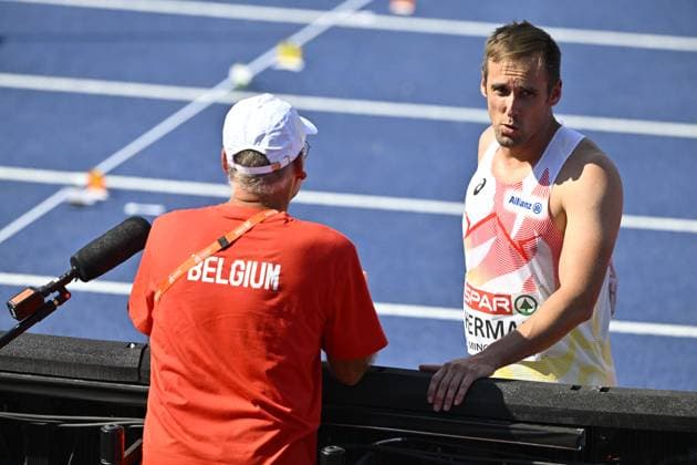 Belgian Timothy Herman pictured during the javelin throw event on the fourth day of the European Athletics Championships (August 10-18) in Birmingham, United Kingdom, on Thursday 13 August 2026. ERICxLALMAND  x183302146x