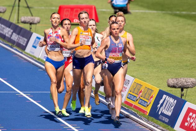 Action from the semi final of the Womens 800m semi final at the European Athletics Championships at Alexander Stadium in Birmingham, England Copyright: xSeanxWalshx Sportspressphoto_SPR205437