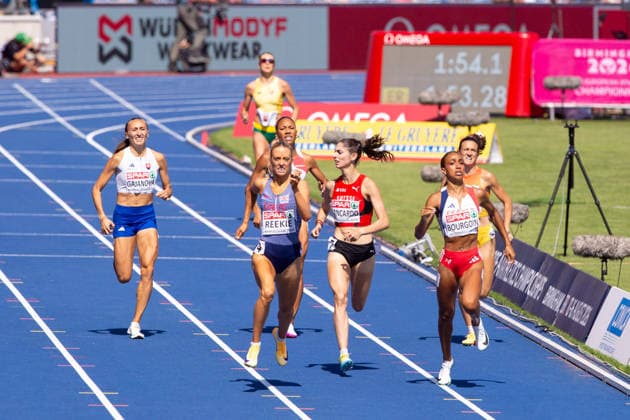 Action from the Womens 800m semi final at the European Athletics Championships at Alexander Stadium in Birmingham, England Copyright: xSeanxWalshx Sportspressphoto_SPR205484