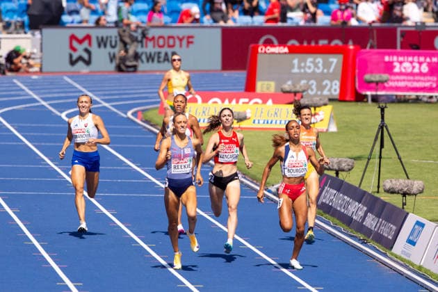Sprint finish in the Womens 800m semi final one at the European Athletics Championships at Alexander Stadium in Birmingham, England Copyright: xSeanxWalshx Sportspressphoto_SPR205485