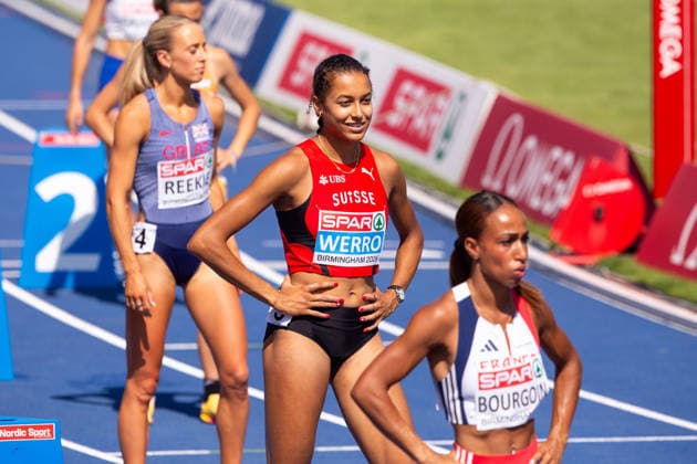 Audrey Werro of Switzerland ahead of the Womens 800m semi finals at the European Athletics Championships at Alexander Stadium in Birmingham, England Copyright: xSeanxWalshx Sportspressphoto_SPR205498