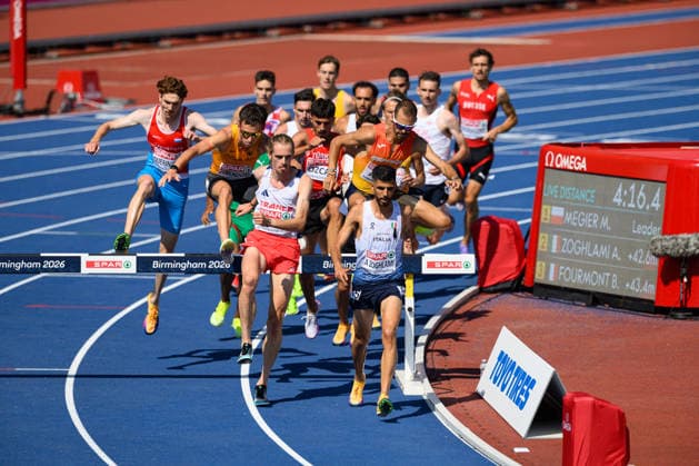 BIRMINGHAM, GREAT BRITAIN - August 13: General picture of the 3000 metres steeplechase semi-final run during the European Athletics Championships 2026 at Alexander Stadium in Birmingham, Great Britain (Photo by Sven Beyrich Sports Press Photo) Copyright: xSvenxBeyrich SportsxPressxPhotox Sportspressphoto_SPR205518