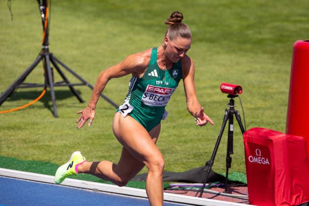Sophie Becker of Ireland in action in the Womens 400m semi final at the European Athletics Championships at Alexander Stadium in Birmingham, England Copyright: xSeanxWalshx Sportspressphoto_SPR205556