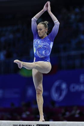 Sanne Wevers, NED, during the qualifying round at the 2026 European Championships in Zagreb on August 13, 2026