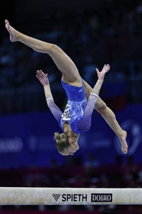 Sanne Wevers, NED, during the qualifying round at the 2026 European Championships in Zagreb on August 13, 2026