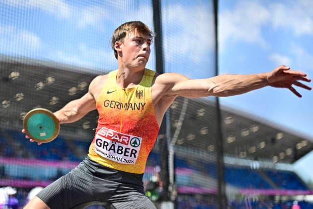 Amadeus GRAEBER Germany, Eintracht Frankfurt, Men s 100m Decathlon GBR, European Athletics Championships, Track and Field, August 13, 2026, GBR, European Athletics Championships, Track and Field, August 13, 2026, Birmingham Copyright: xEibnerxPressefoto JanxPapenfussx EP_JPS