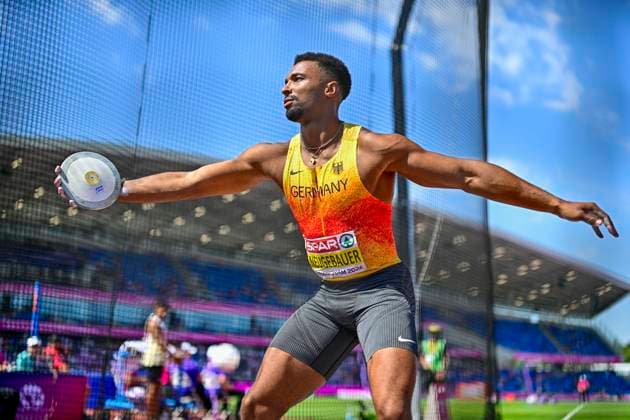 Leo NEUGEBAUER, Germany, VfB Stuttgart, Men s 100m Decathlon, GBR, European Athletics Championships, Athletics, August 13, 2026, GBR, European Athletics Championships, Athletics, August 13, 2026, Birmingham Copyright: xEibnerxPressefoto JanxPapenfussx EP_JPS