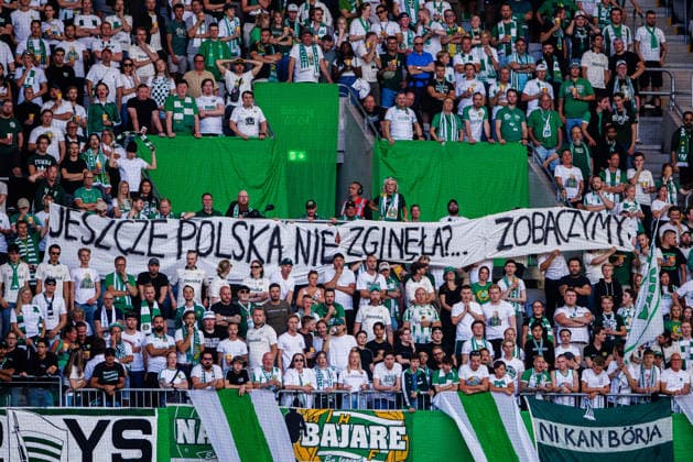 August 13, 2026: Hammarby fans during the UEFA Conference League qualifying soccer match between Hammarby and Rakow on August 13, 2026 in Stockholm. Photo by Kenta Jönsson, BILDBYRAN COP 210 KJ0361 soccer football fotball UEFA Conference League Conference League Hammarby Rakow BBENG audience  Copyright: KENTAxJÖNSSON BB260813KJ016