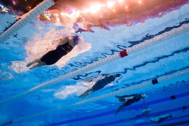 August 13, 2026: Louise Hansson of Sweden, Angelina Köhler of Germany, and Tamara Potocka of Slovakia compete in the women’s 100-meter butterfly swimming semifinal on Day 14 of the 2026 European Aquatics Championships on August 13, 2026 in Saint-Denis. Photo by Joel Marklund. BILDBYRAN code JM JM0841 bbeng swimming 2026 European Aquatics Championships EM women Sweden  Copyright: JOELxMARKLUND BB260813JM161