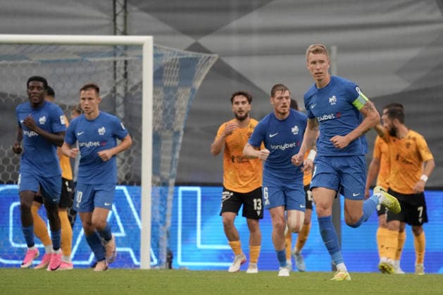 August 13, 2026, Riga, Latvia: Ziga Lipuscek of RFS reacts after he scored first goal during the UEFA Europa Conference League third qualifying round game between LatviaÃ¢â‚¬â ¢s FK RFS and Czech Republic Jablonec FC teams in Riga, Latvia 13.08.2026. Latvia Sports - August 13, 2026  - ZUMAk209 20260813_zsp_k209_025 Copyright: xRomansxKoksarovx