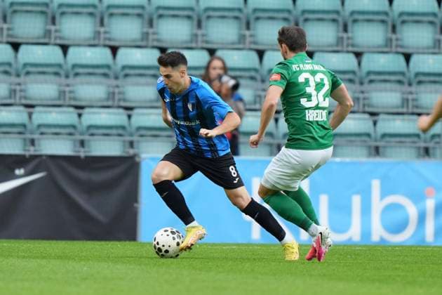 ESP Flora Tallinn vs. Inter Escaldes: David Lopez of Inter during the UEFA Conference League Q3 match between Flora Tallinn and Inter Escaldes, played at A Le Coq Arena in Tallinn on August 13, 2026, in Estonian soccer Copyright: xAgenciaxLOFx