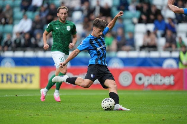 ESP Flora Tallinn vs. Inter Escaldes: Pablo Molina of Inter Escaldes scores a goal and celebrates during the UEFA Conference League Q3 match between Flora Tallinn and Inter Escaldes, played at A Le Coq Arena in Tallinn on August 13, 2026, in Estonia Soccer Copyright: xAgenciaxLOFx
