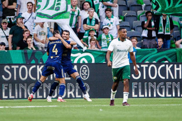 August 13, 2026: Mahir Emreli of Rakow celebrates after scoring the 0-1 goal during the UEFA Conference League qualifying soccer match between Hammarby and Rakow on August 13, 2026 in Stockholm. Photo by Kenta Jönsson, BILDBYRAN COP 210 KJ0361. soccer, football, UEFA Conference League, Hammarby, Rakow, BBENG, celebration  Copyright: KENTAxJÖNSSON BB260813KJ021