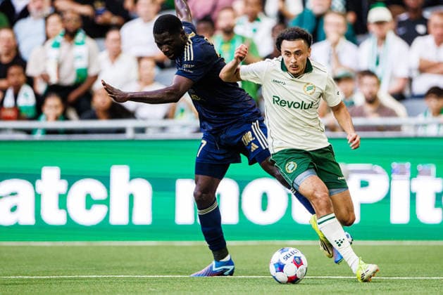 August 13, 2026: Debohi Dieudonne Gaucho of Rakow and Amin Boudri of Hammarby during the UEFA Conference League qualifying soccer match between Hammarby and Rakow on August 13, 2026 in Stockholm. Photo by Kenta Jönsson, BILDBYRAN COP 210 KJ0361 soccer football fotball UEFA Conference League Conference League Hammarby Rakow bbeng  Copyright: KENTAxJÖNSSON BB260813KJ024