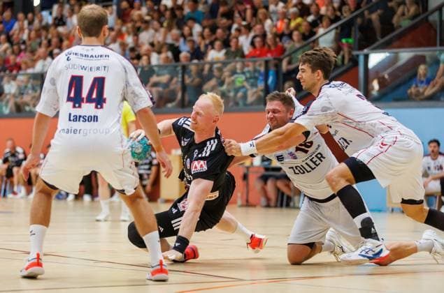August 13, 2026 Handball Season 2026–2027 Exhibition Game Friendly Match HC Erlangen HCE vs. SG BBM Bietigheim Women s Team xdaxmax Sebastian Firnhaber 18, HC Erlangen HCE on the attack