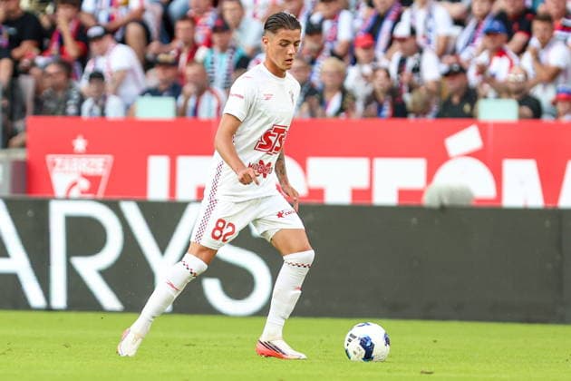 13.08.2026, Zabrze Liga Europy UEFA sezon 2026 27 runda III kwalifikacji, Gornik Zabrze - Ferencvaros Budapeszt - UEFA Europa League football Match season 2026 27 round III qualification Gornik Zabrze - Ferencvaros Budapest Nz. Kacper Urbanski Fot. Michal Chwieduk Arena Akcji NEWSPIX.PL --- newspix.pl