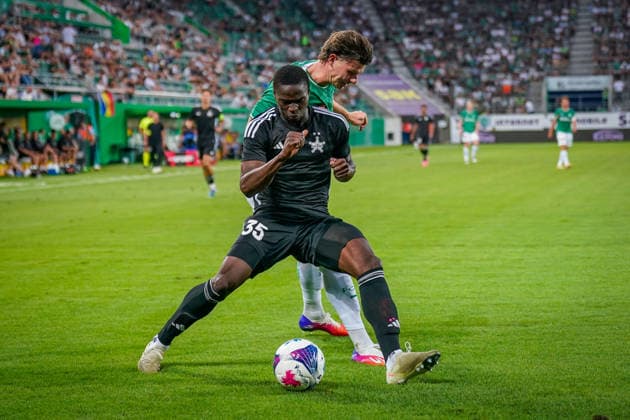 Swiss Soccer UEFA Conference League 2026–27, Qualifying Round 3, Second Leg, August 13, 2026 FC St. Gallen 1879 (Switzerland) vs. Sheriff Tiraspol (Republic of Moldova) Berit Sitter Stadium, St. Gallen Bourama Fomba, Sheriff Tiraspol, 35 Copyright: xJOERANxSTEINSIEKx