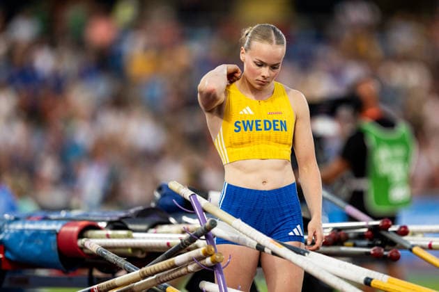 August 13, 2026: Kajsa Roth of Sweden ahead of the women’s pole vault finals on Day 4 of the 2026 European Athletics Championships in Birmingham 2026 in Birmingham. Photo by Mathias Bergeld. BILDBYRAN code MB MT1068. track and field, athletics, friidrett, friidrotts EM, 2026 European Athletics Championships, 4 BBENG  Copyright: MATHIASxBERGELD BB260813MB099
