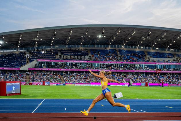 August 13, 2026: Maja Askag of Sweden competes in the women’s triple jump final on Day 4 of the 2026 European Athletics Championships on August 13, 2026 in Birmingham. Photo by Mathias Bergeld. BILDBYRAN code MB MT1068. track and field athletics friidrett friidrotts em em friidretts em 2026 European Athletics Championships 4 bbeng  Copyright: MATHIASxBERGELD BB260813MB109