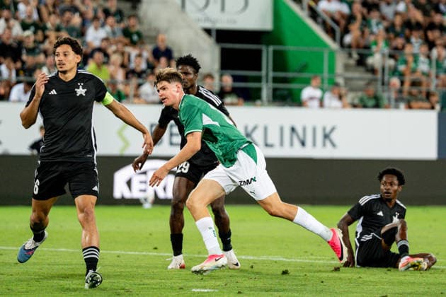 Soccer, UEFA Conference League Qualifying Round: FC St. Gallen 1879 vs. FC Sheriff Tiraspol Thursday, August 13, 2026 Berit Sitter Stadium, St. Gallen, Switzerland Diego Besio (31 ) scores as FC St. Gallen pulls ahead to make it 4–1 Copyright: xValentinxDomgjonix