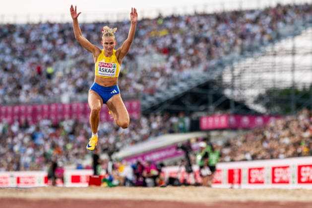 August 13, 2026: Maja Askag of Sweden competes in the women’s triple jump final on Day 4 of the 2026 European Athletics Championships on August 13, 2026 in Birmingham. Photo by Mathias Bergeld. BILDBYRAN code MB MT1068. track and field athletics friidrett friidrotts em em friidretts em 2026 European Athletics Championships 4 bbeng  Copyright: MATHIASxBERGELD BB260813MB114