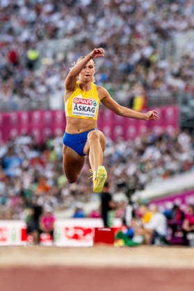 August 13, 2026: Maja Askag of Sweden competes in the women’s triple jump final on Day 4 of the 2026 European Athletics Championships on August 13, 2026 in Birmingham. Photo by Mathias Bergeld. BILDBYRAN code MB MT1068. track and field athletics friidrett friidrotts em em friidretts em 2026 European Athletics Championships 4 bbeng  Copyright: MATHIASxBERGELD BB260813MB115