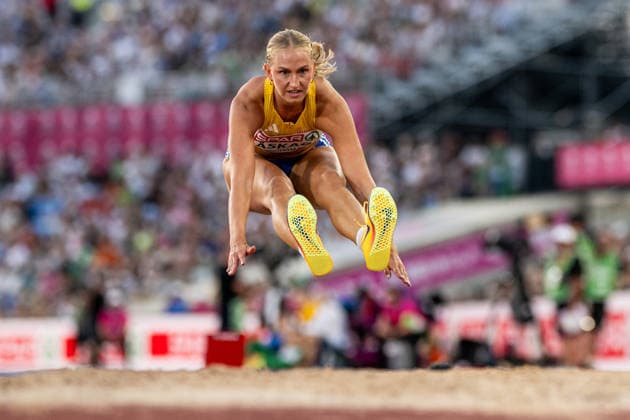 August 13, 2026: Maja Askag of Sweden competes in the women’s triple jump final on Day 4 of the 2026 European Athletics Championships on August 13, 2026 in Birmingham. Photo by Mathias Bergeld. BILDBYRAN code MB MT1068. track and field athletics friidrett friidrotts em em friidretts em 2026 European Athletics Championships 4 bbeng  Copyright: MATHIASxBERGELD BB260813MB116