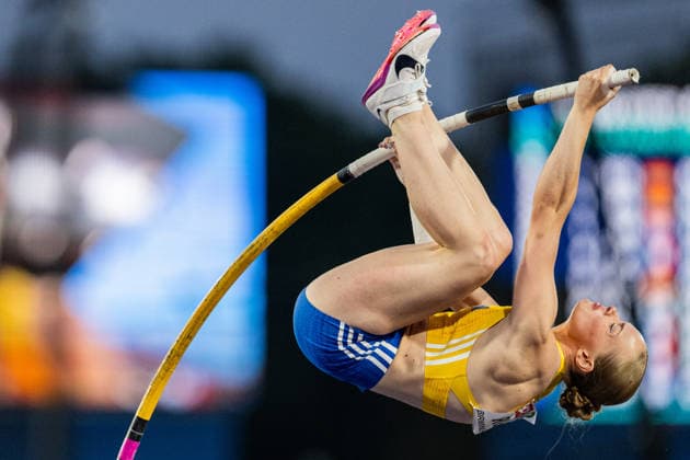 August 13, 2026: Kajsa Roth of Sweden competes in the women’s pole vault during Day 4 of the 2026 European Athletics Championships on August 13, 2026 in Birmingham. Photo by Mathias Bergeld, BILDBYRAN, code MB MT1068. track and field, athletics, friidrett, friidrotts EM, 2026 European Athletics Championships, 4 BBENG  Copyright: MATHIASxBERGELD BB260813MB120