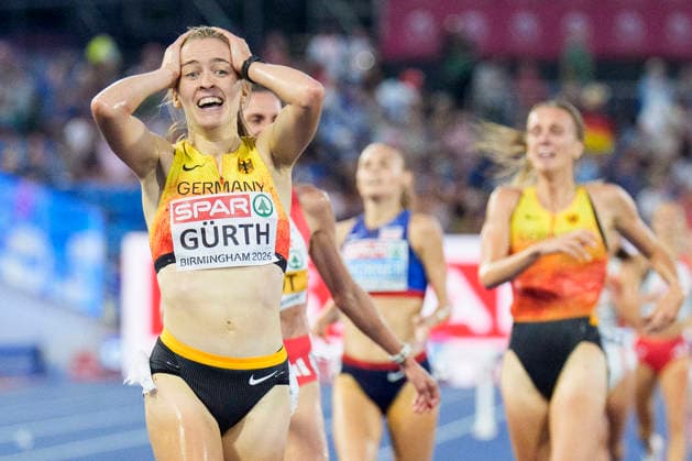 BIRMINGHAM, GREAT BRITAIN - AUGUST 13, 2026 : Third place 3000m steeplechase: Olivia Gürth (GER Germany) during the European Athletics Championships at Alexander Stadium on August 13, 2026 in Birmingham, Great Britain. Great Britain Copyright: xLeahxKohringx