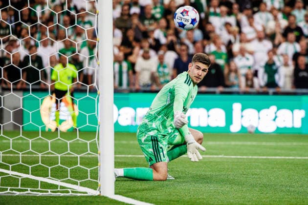 August 13, 2026: Goalkeeper Kacper Trelowski of Rakow during the UEFA Conference League qualifying soccer match between Hammarby and Rakow on August 13, 2026 in Stockholm. Photo by Kenta Jönsson, BILDBYRAN COP 210 KJ0361. soccer, football, UEFA Conference League, Conference League, Hammarby, Rakow, bbeng  Copyright: KENTAxJÖNSSON BB260813KJ095