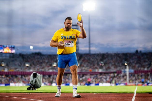 August 13, 2026: Daniel Stahl of Sweden competes in the men’s discus throw final on Day 4 of the 2026 European Athletics Championships, 2026 in Birmingham. Photo by Maxim Thore. BILDBYRAN code MT MT1068 track and field athletics friidrett friidrotts em em friidretts em 2026 European Athletics Championships 4 bbeng  Copyright: MAXIMxTHORE BB260813MT062